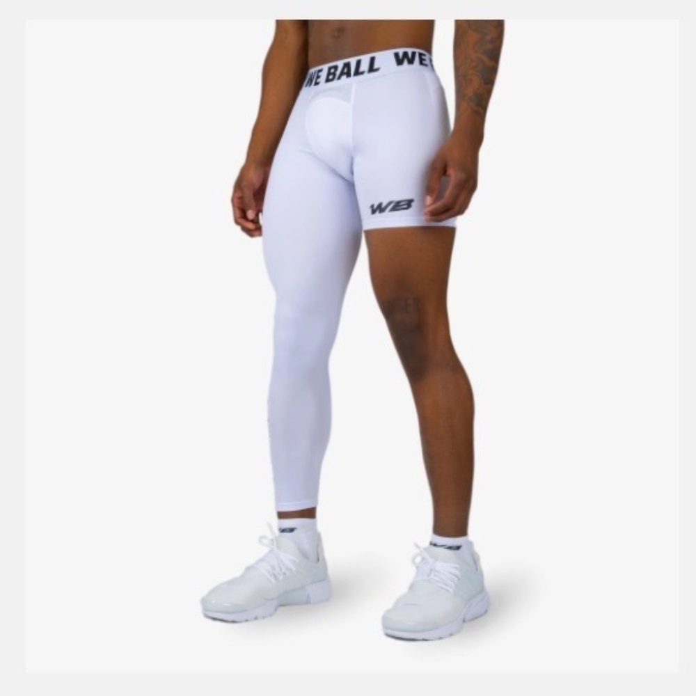 WE BALL SPORTS- ISO LEG WBTECH™ TIGHTS-LONG LEG RIGHT-SINGLE LEG (WHITE)